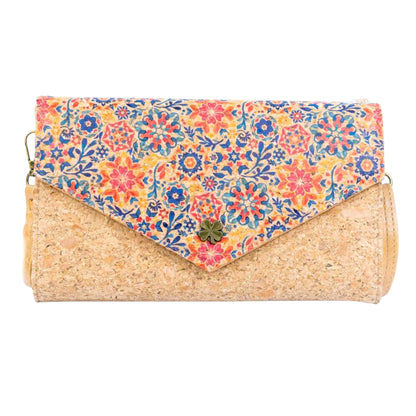 DeCarbonize Damen Kork Crossbody Geldbörse mit Schultergurt Handyhalter aus Kork Veganes Leder Portemonnaie
