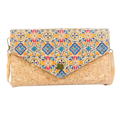 DeCarbonize Damen Kork Crossbody Geldbörse mit Schultergurt Handyhalter aus Kork Veganes Leder Portemonnaie