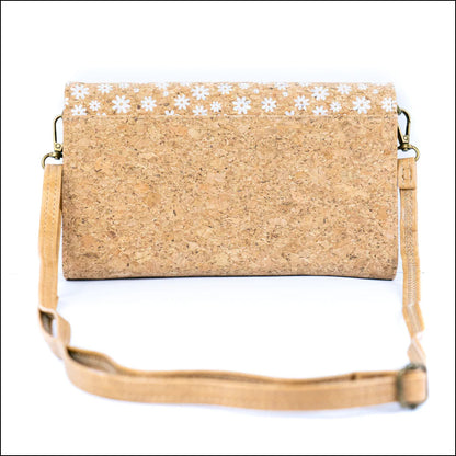 DeCarbonize Damen Kork Crossbody Geldbörse mit Schultergurt Handyhalter aus Kork Veganes Leder Portemonnaie