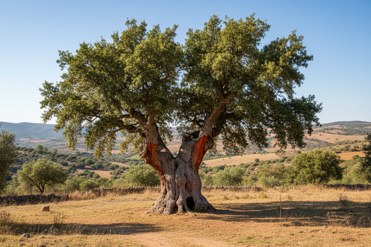 can you just make the image of a cork tree without the harvesters