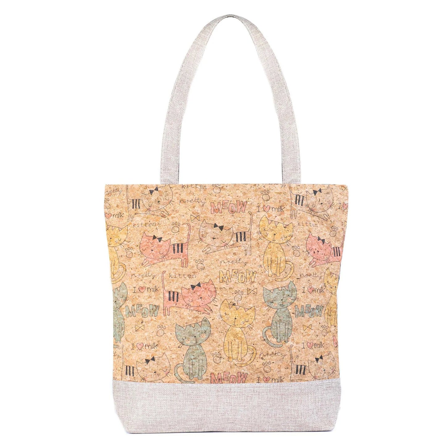 Handtasche aus Kork Damen Shopper Schultertasche Gross Nachhaltig Vegan Leder Canvas Totebag Tragetasche Strandtasche Korktasche