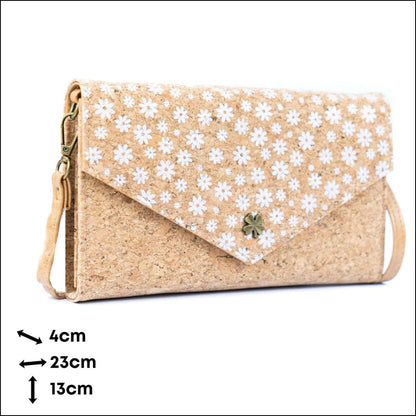 DeCarbonize Damen Kork Crossbody Geldbörse mit Schultergurt Handyhalter aus Kork Veganes Leder Portemonnaie