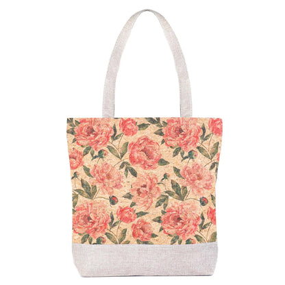Handtasche aus Kork Damen Shopper Schultertasche Gross Nachhaltig Vegan Leder Canvas Totebag Tragetasche Strandtasche Korktasche